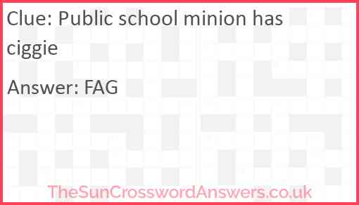 Public school minion has ciggie Answer