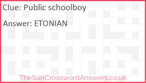 Public schoolboy Answer