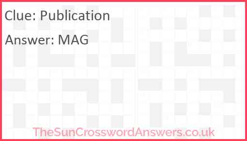 Publication Answer