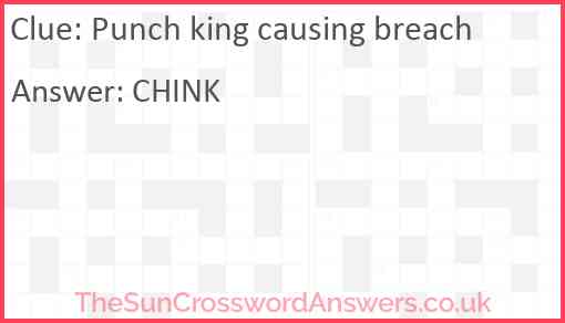 Punch king causing breach Answer