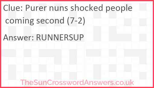 Purer nuns shocked people coming second (7-2) Answer