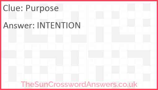 Purpose Answer