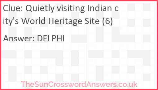 Quietly visiting Indian city's World Heritage Site (6) Answer