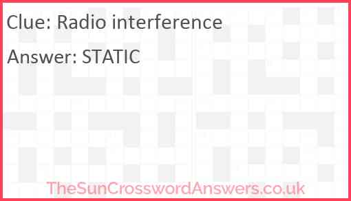 Radio interference Answer