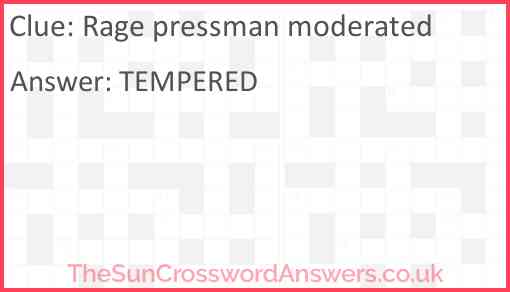 Rage pressman moderated Answer