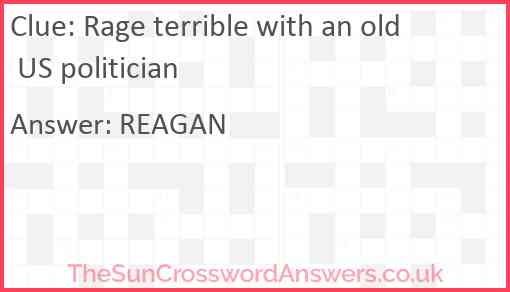 Rage terrible with an old US politician Answer