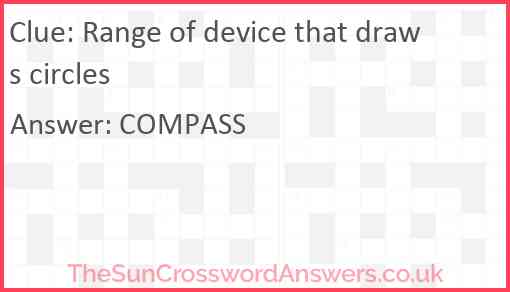 Range of device that draws circles Answer