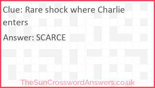 Rare shock where Charlie enters Answer