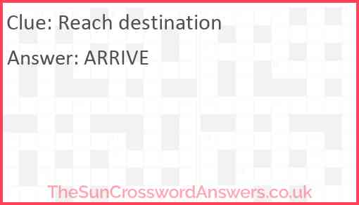 Reach destination Answer