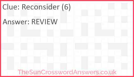 Reconsider (6) Answer