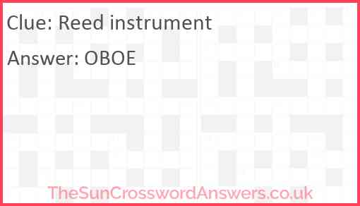 Reed instrument Answer