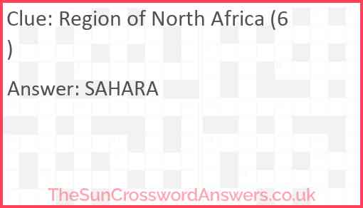 Region of North Africa (6) Answer