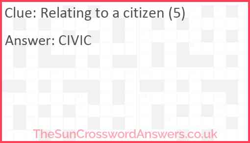 Relating to a citizen (5) Answer