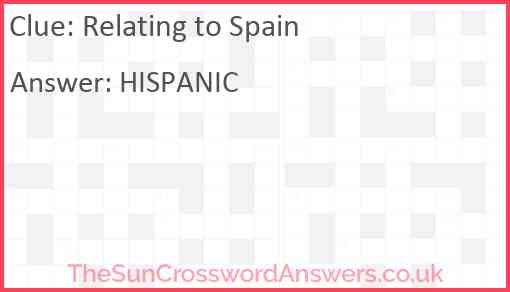 Relating to Spain Answer