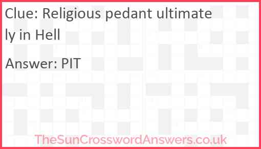 Religious pedant ultimately in Hell Answer