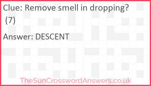 Remove smell in dropping? (7) Answer