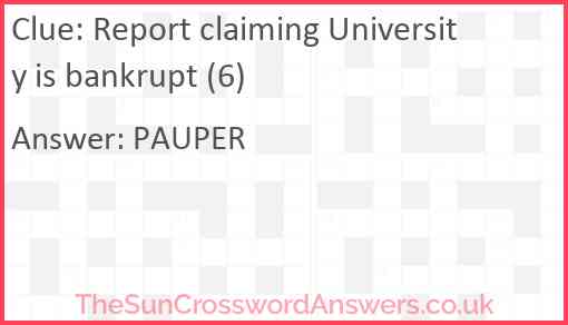 Report claiming University is bankrupt (6) Answer