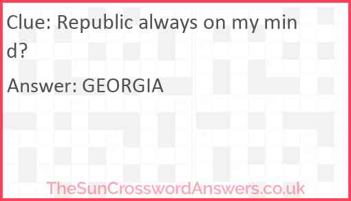 Republic always on my mind? Answer