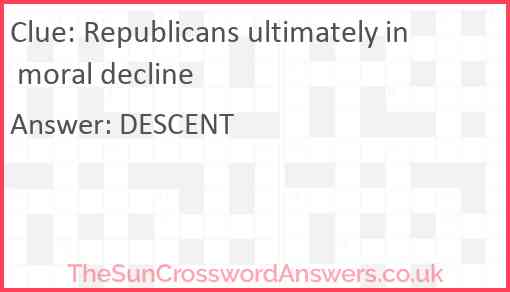 Republicans ultimately in moral decline Answer