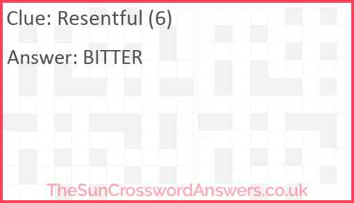 Resentful (6) Answer