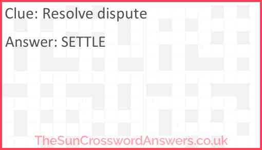 Resolve dispute Answer