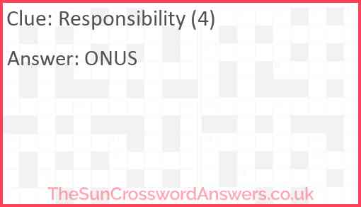 Responsibility (4) Answer