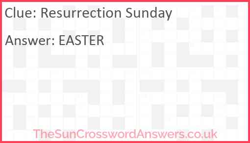 Resurrection Sunday Answer