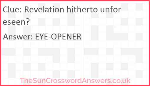 Revelation hitherto unforeseen? Answer