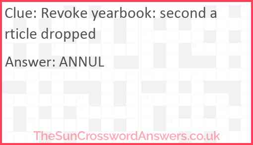 Revoke yearbook: second article dropped Answer