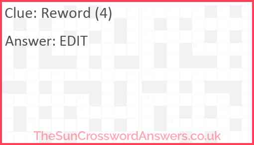 Reword (4) Answer