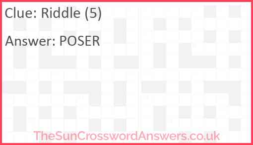 Riddle (5) Answer