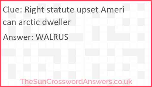 Right statute upset American arctic dweller Answer