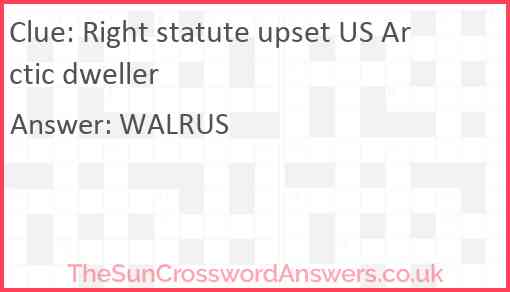 Right statute upset US Arctic dweller Answer