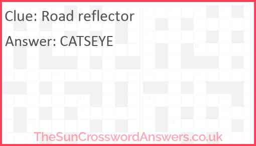 Road reflector Answer