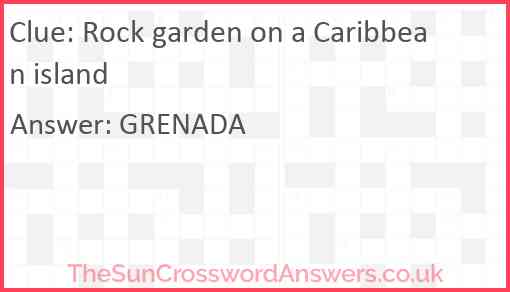 Rock garden on a Caribbean island Answer