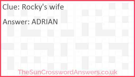 Rocky's wife Answer