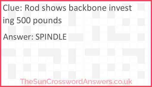 Rod shows backbone investing 500 pounds Answer