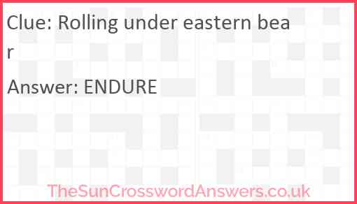 Rolling under eastern bear Answer