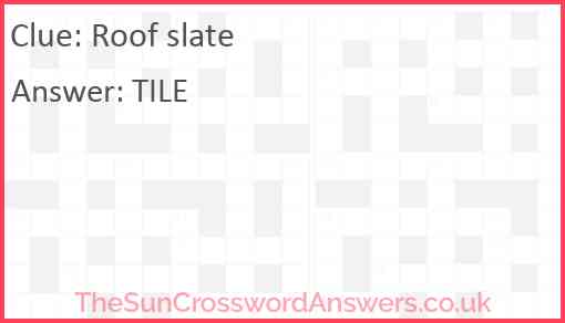 Roof slate Answer