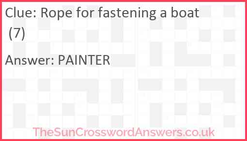 Rope for fastening a boat (7) Answer