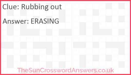 Rubbing out Answer