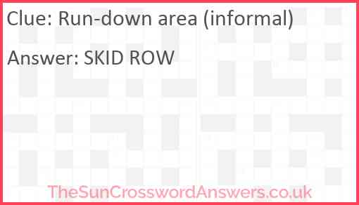 Run-down area (informal) Answer