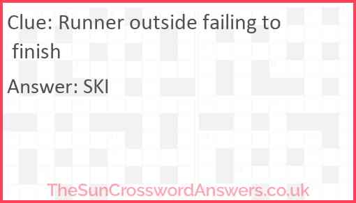 Runner outside failing to finish Answer