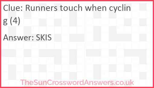 Runners touch when cycling (4) Answer