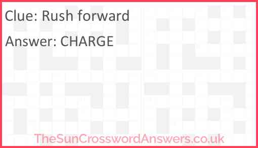 Rush forward Answer