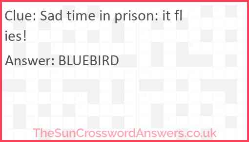 Sad time in prison: it flies! Answer