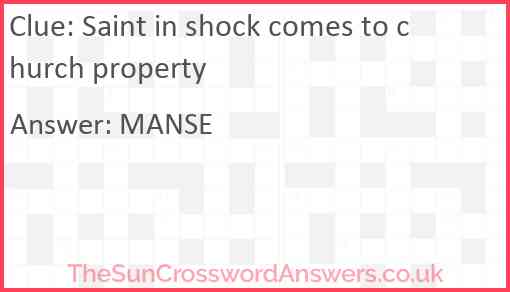 Saint in shock comes to church property Answer