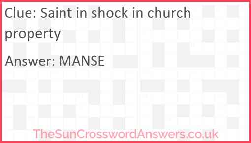 Saint in shock in church property Answer