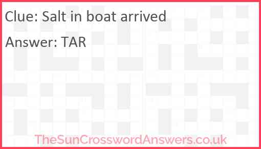 Salt in boat arrived Answer