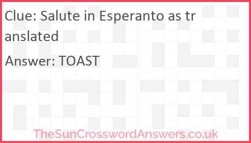 Salute in Esperanto as translated Answer